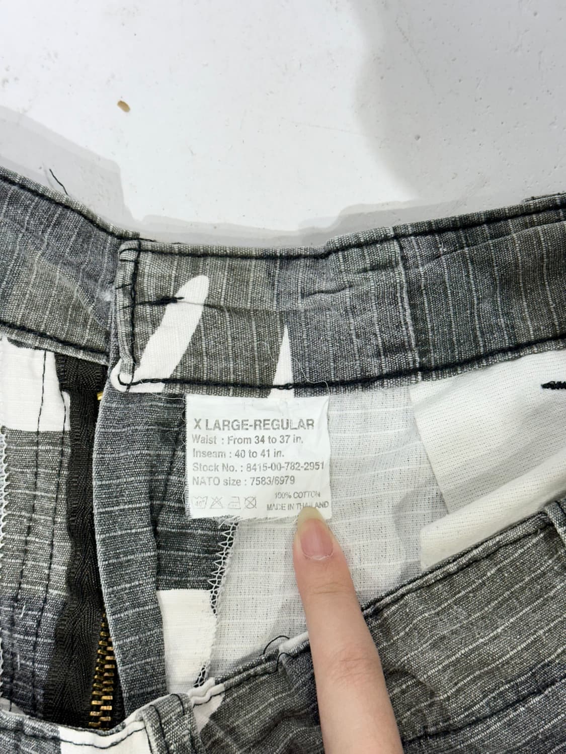 빈티지 그레이 카모 와이드 카고 팬츠 XL 상품이미지7