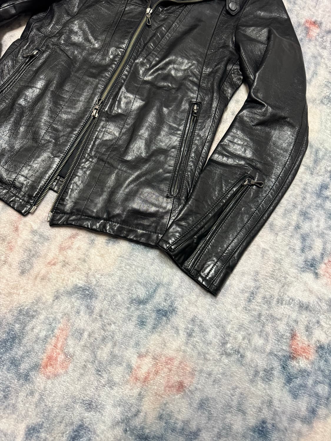 Schlussel 00s lamb skin rider jacket 상품이미지6