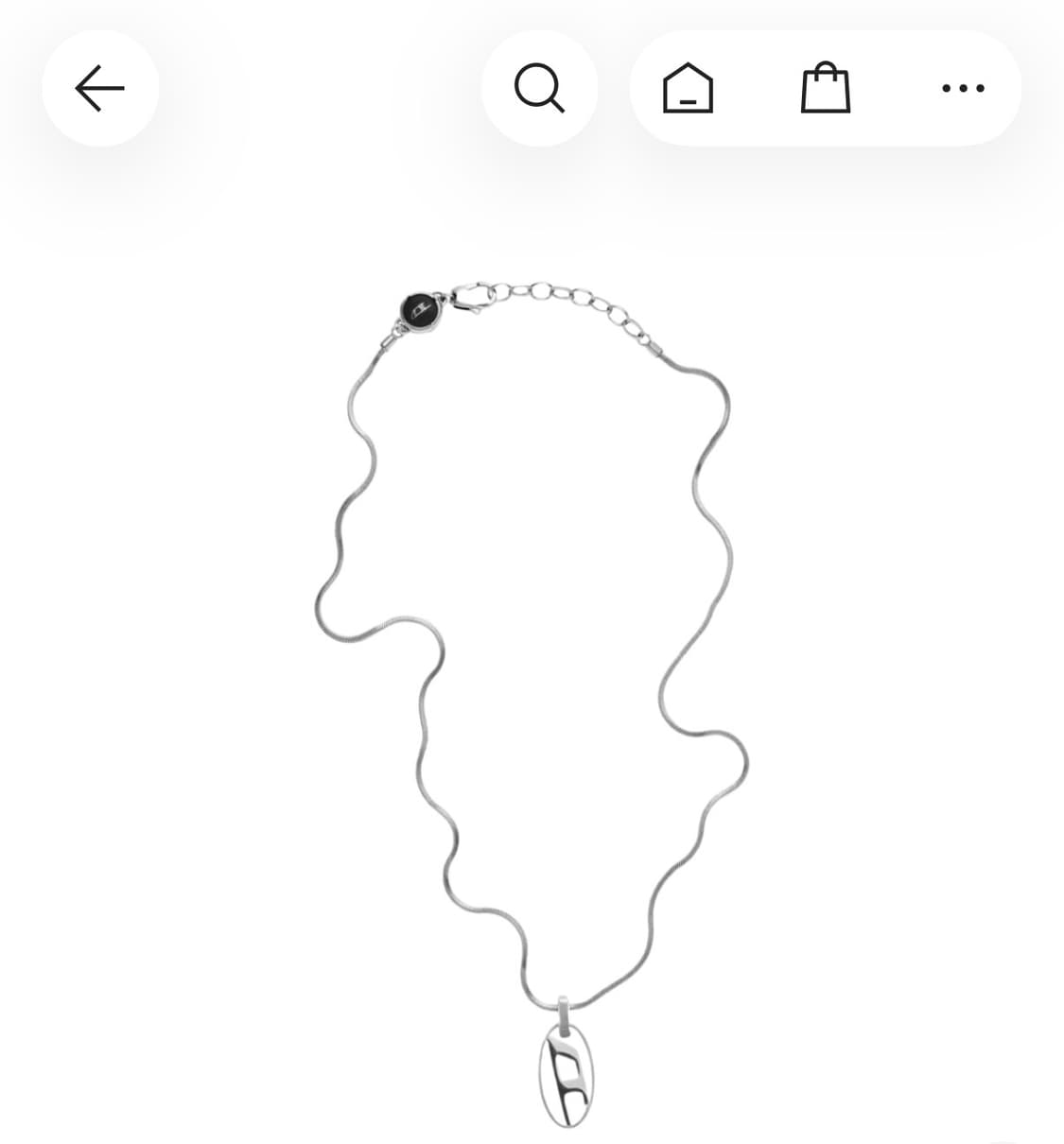 디젤 스테인리스 스틸 팬던트 네클리스 실버 상품이미지2