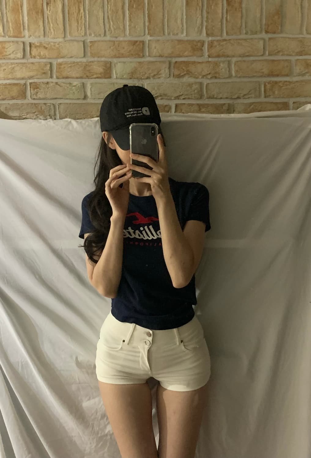 홀리스터 티셔츠,XS,네이비 상품이미지3