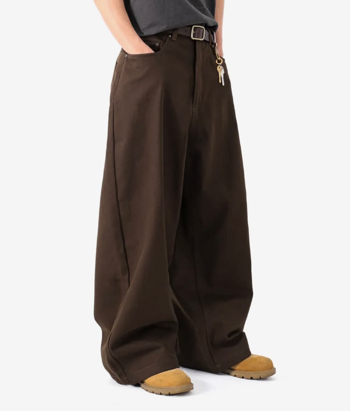로파이 와이드 치노 브라운 상품이미지1