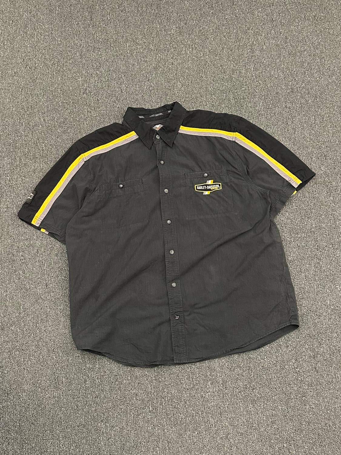 XL)할리데이비슨 vintage 옐로우 트랙 반팔셔츠 상품이미지1