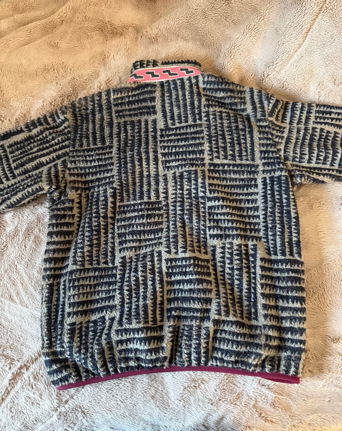 [1] 캐피탈 핵소 블록 패턴 플리스 집 플루종 베이지 상품이미지2