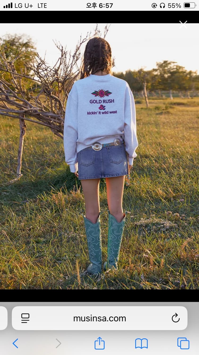 에즈이프캘리 스웻셔츠 화이트맬란지 상품이미지6