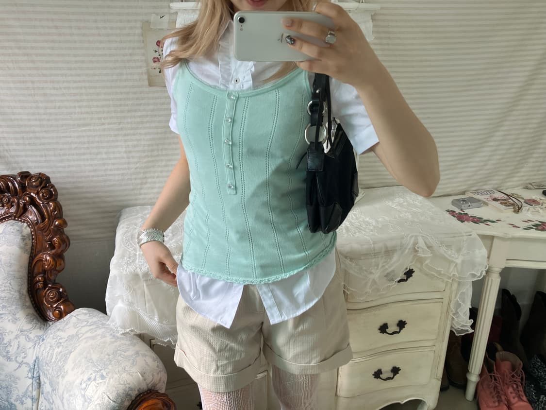 빈티지 민트 슬리브리스 상품이미지4