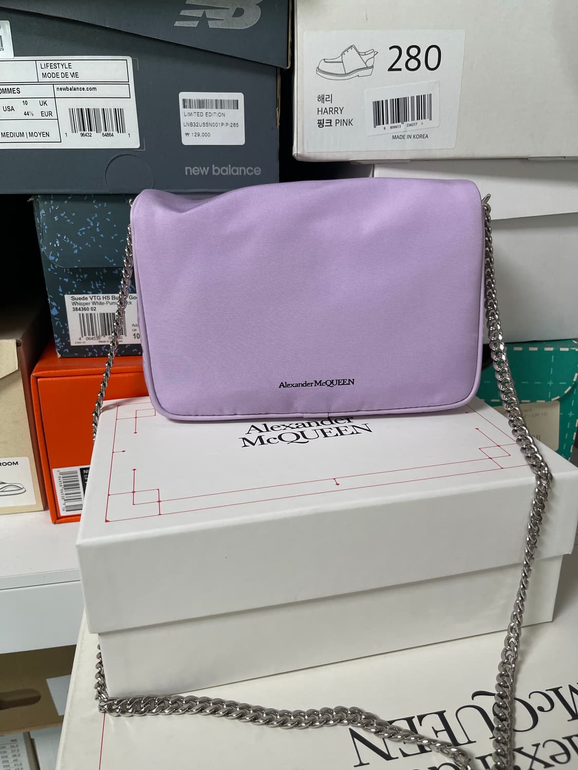 알렉산더 맥퀸 체인 숄더백 라벤더 상품이미지1