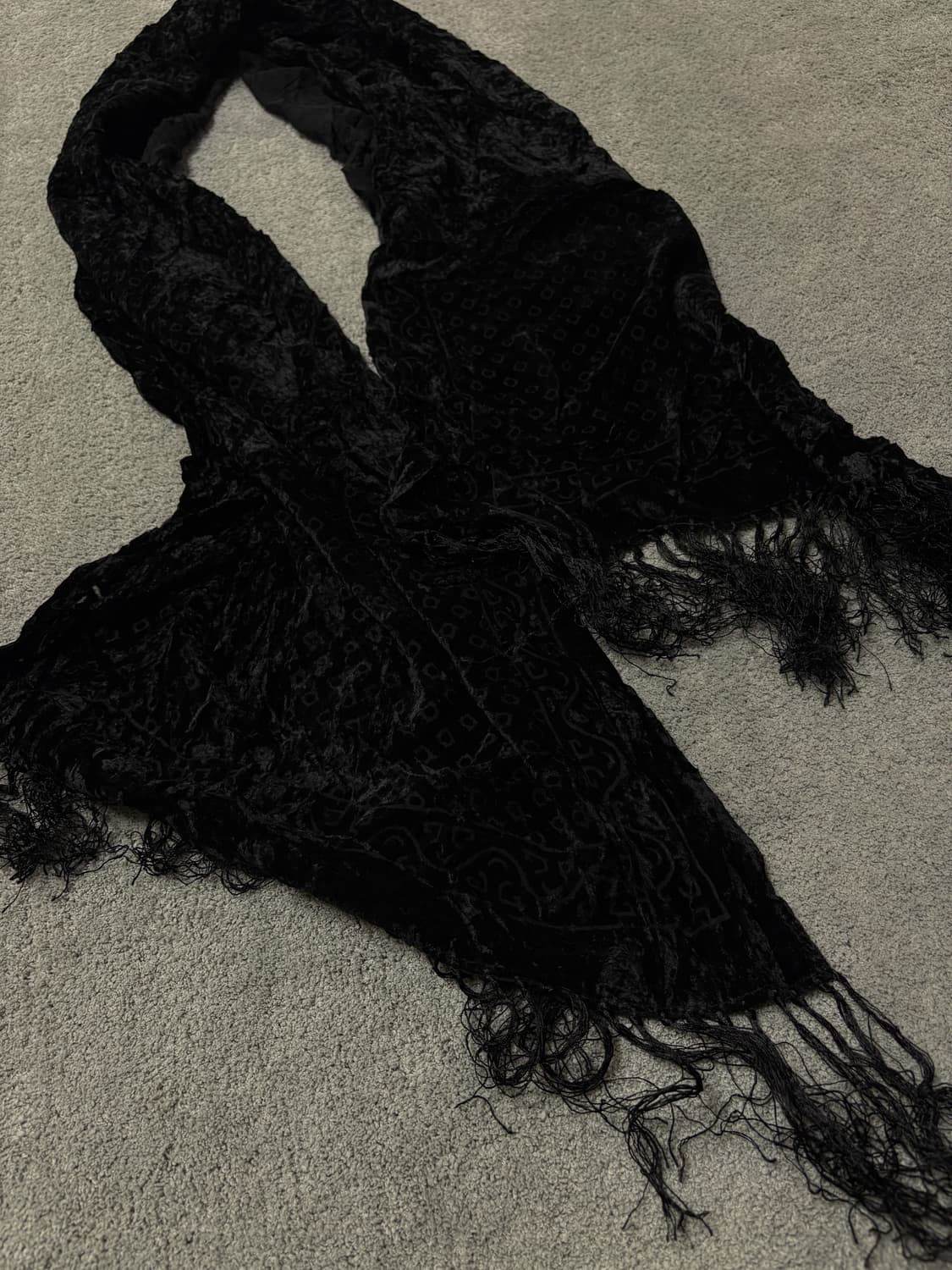 Vintage v-kei punk mood black scarf 상품이미지2