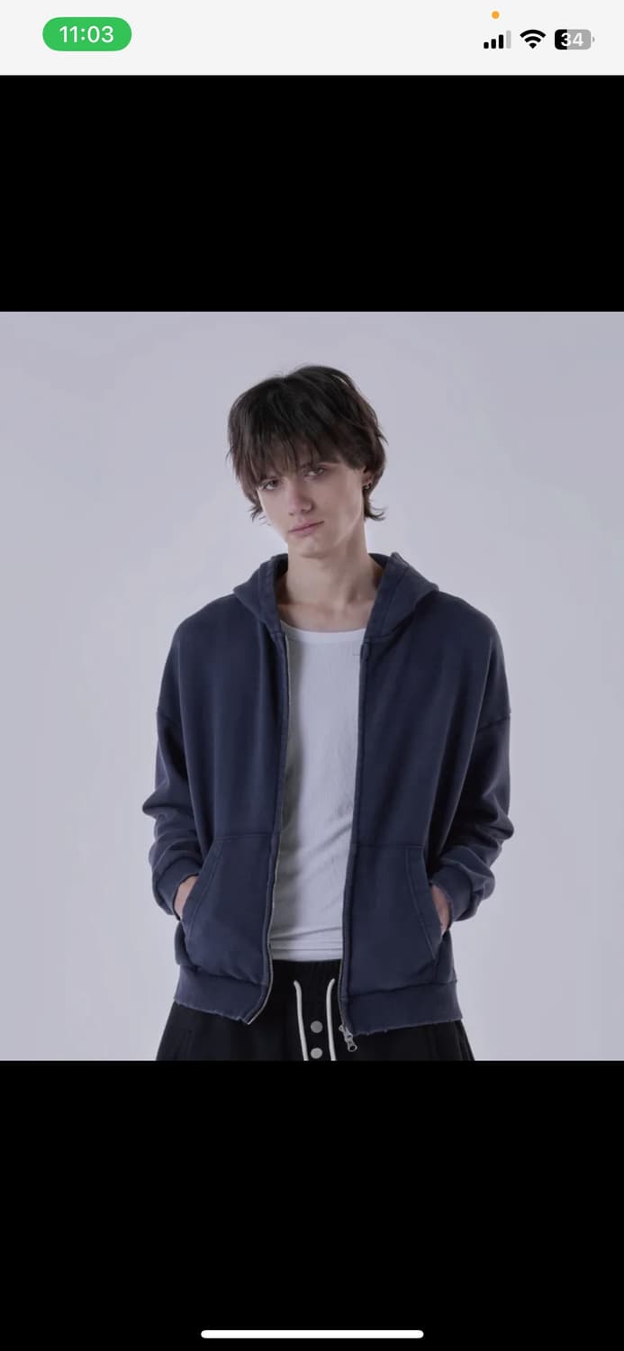 빈티지 워싱 후드집업 상품이미지1