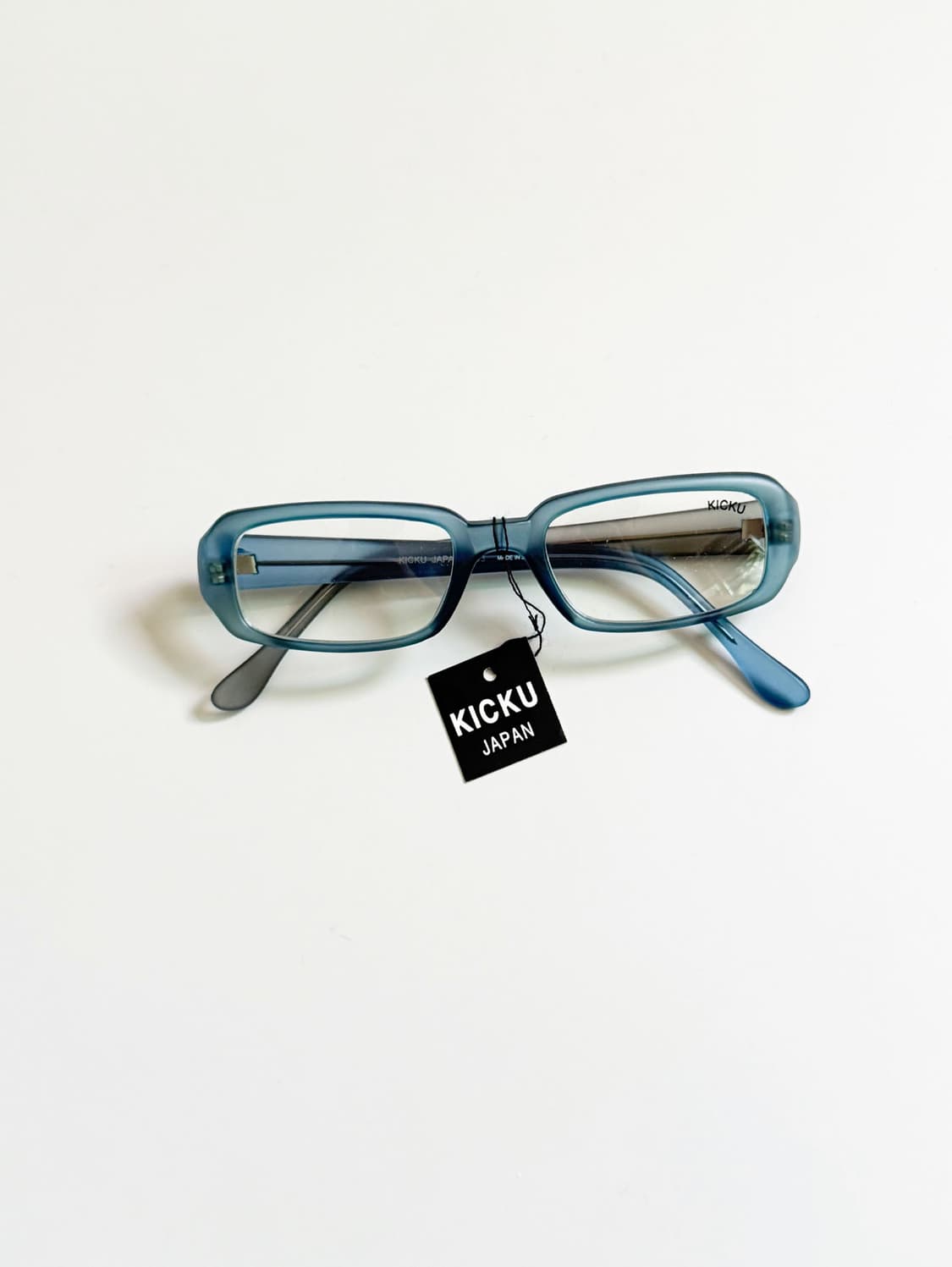 90s KICKU JAPAN 뿔테 블루 스퀘어 빈티지 안경 상품이미지1