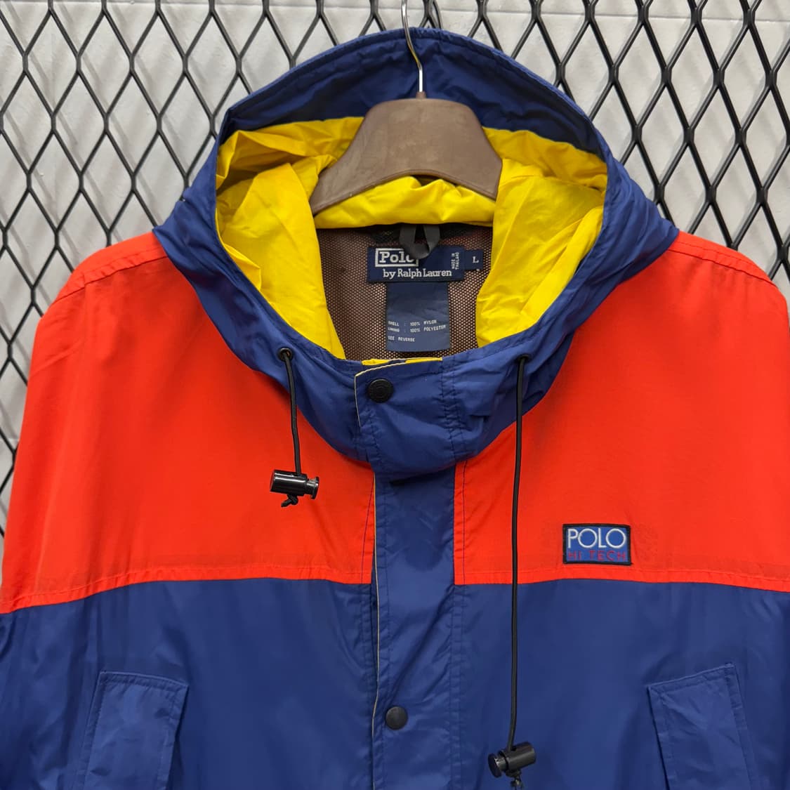 90s 폴로 랄프로렌 롱파카 울트렉스 컬러블록 포인트 네이비 오렌지 배색 상품이미지3