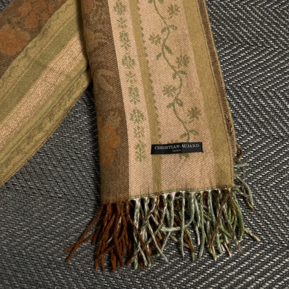 크리스찬 오자르 아메카지 빈티지 패턴 울 캐시미어 혼방 머플러y 4916 상품이미지2