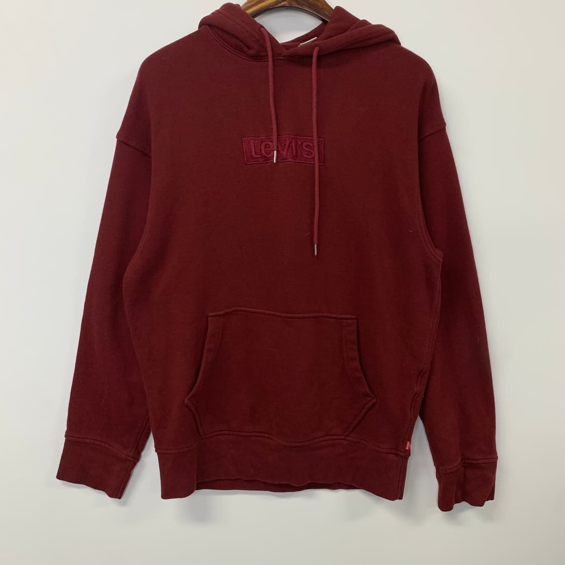 리바이스 박스로고 버건디 후드티 상품이미지2