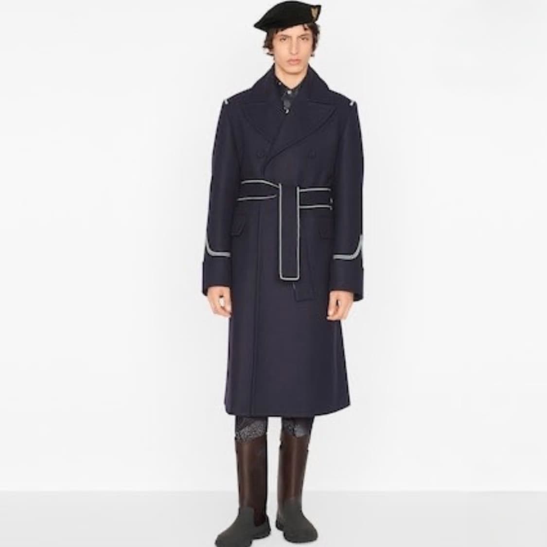 [S+급/48] 디올 파이핑 벨트 코트 블랙 상품이미지8