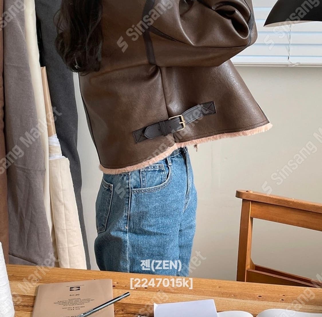 블랙업 매니크 어텀 브라운 무스탕 자켓 상품이미지2