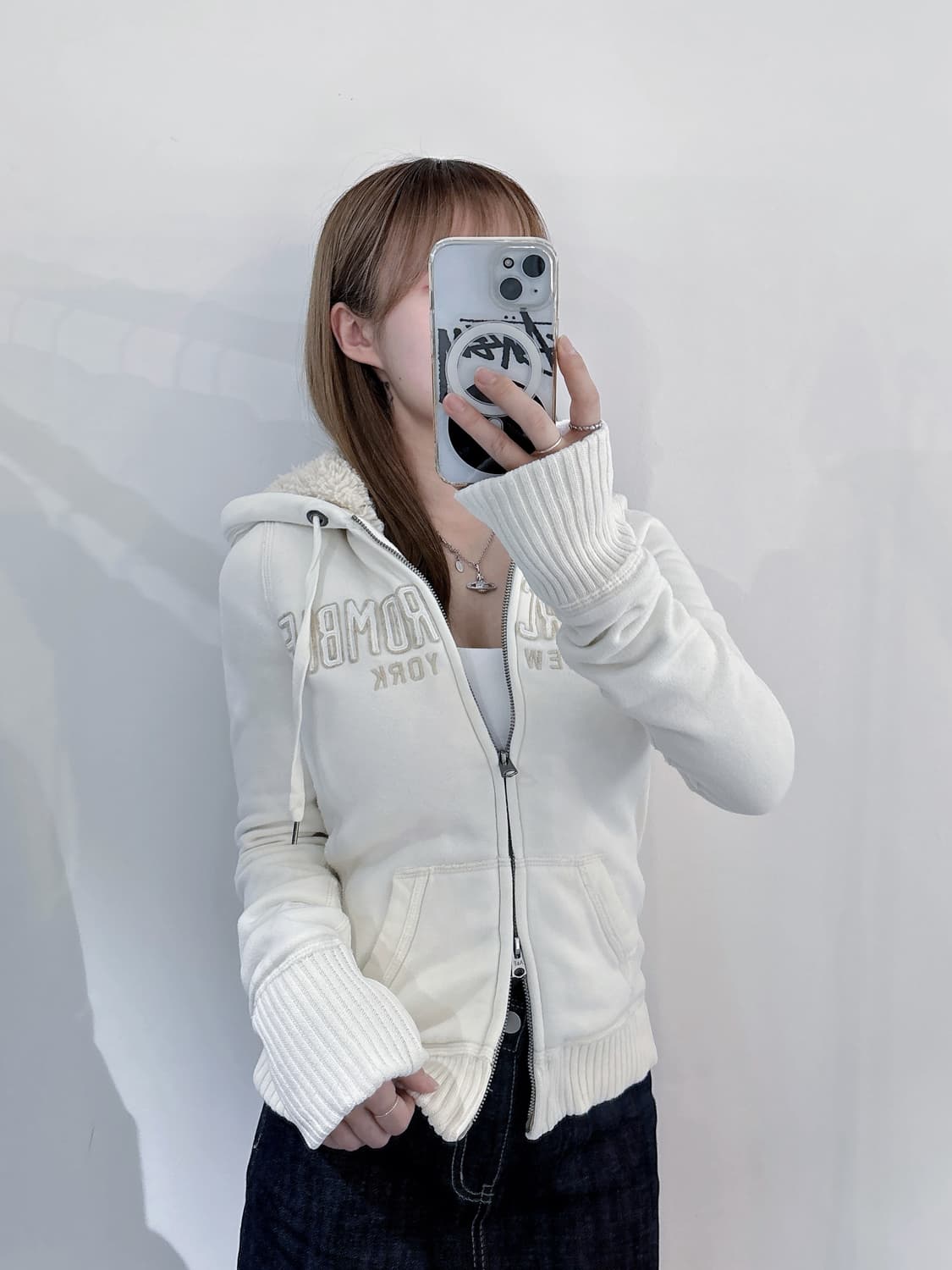 아베크롬비 빅로고 투웨이 양털 후드집업 상품이미지1