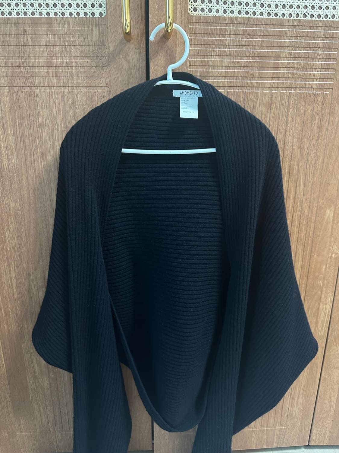 아모멘토(AMOMENTO) RIBBED BORLERO _BLACK 볼레로 상품이미지4