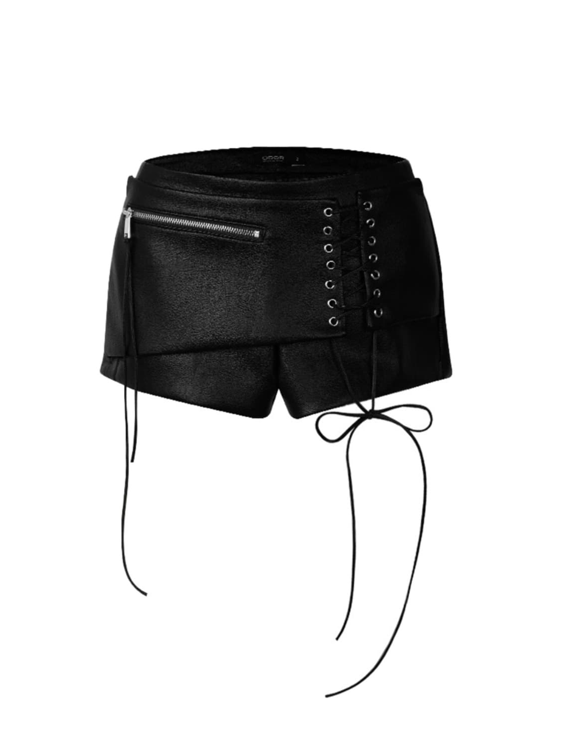 [택O새상품] 오도어 parel 레더 쇼츠 1 / 레이스업 반바지 상품이미지1