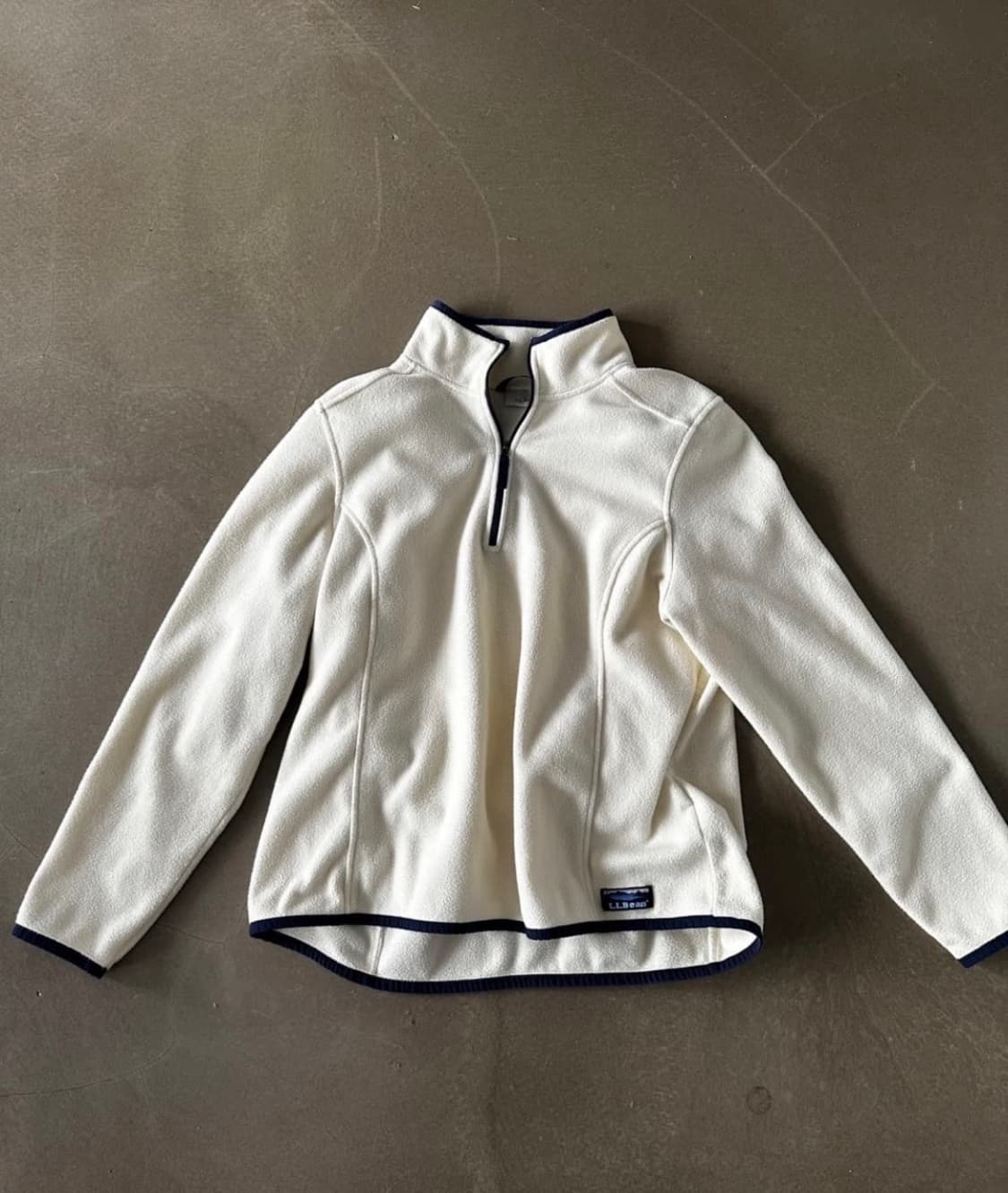 L.L bean 엘엘빈 쿼터 집업 플리스 풀오버 M 아이보리 상품이미지1