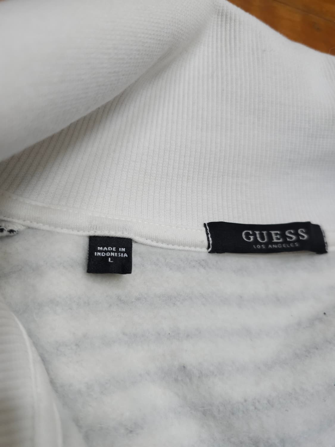 게스 스트라이프 기모 반집업 맨투맨 상품이미지5