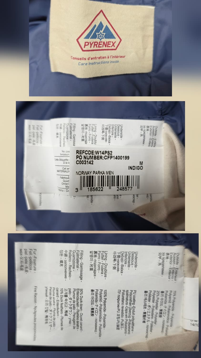 피레넥스 남성패딩 95 M 노르웨이 파카맨 헤비 다운파카 XD71 상품이미지7