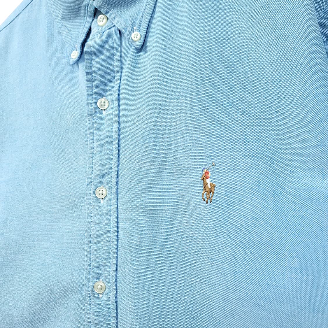 [XL] 폴로 스카이블루 슬림핏 스트레치 옥스포드 긴팔셔츠 상품이미지4