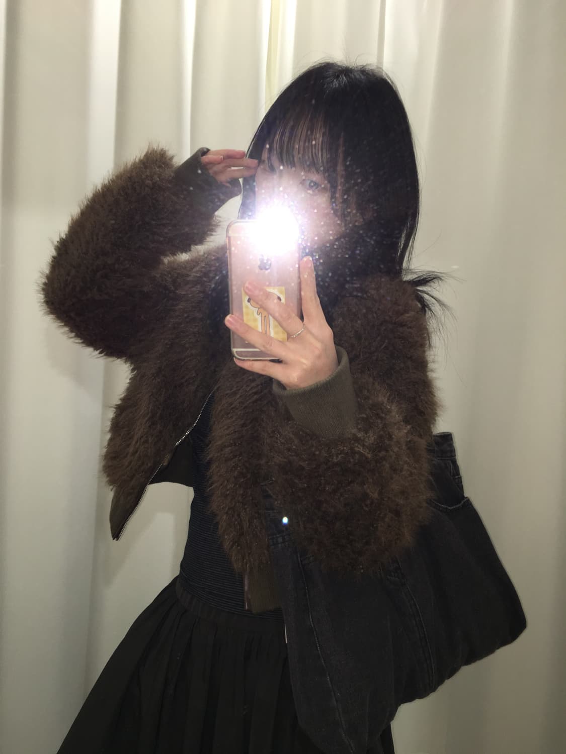 투웨이 지퍼 퍼 크롭 자켓 상품이미지4