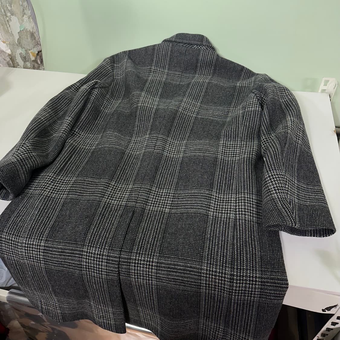 L 100 헤지스 검그레이 하운드투스체크 울 싱글코트 상품이미지6