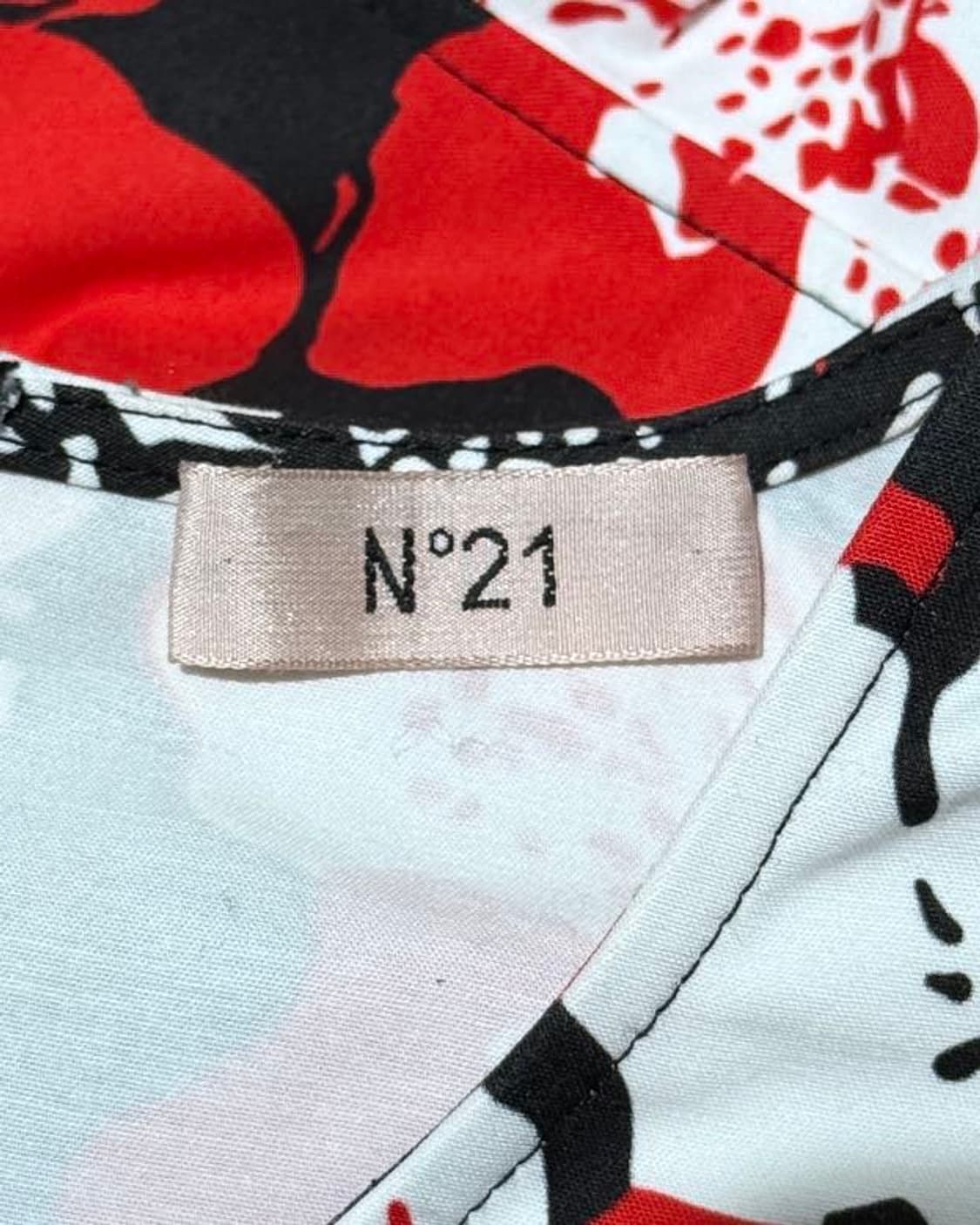 n21 레드 플라워 패턴 미니 원피스 상품이미지7