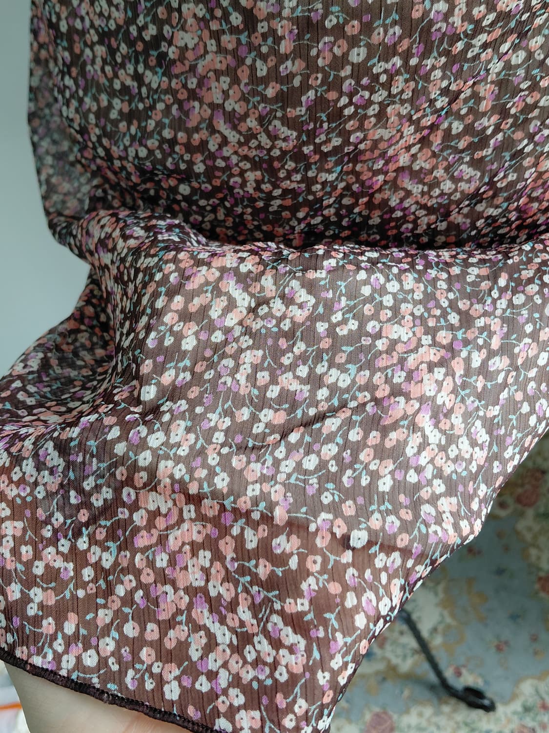 [빈티지] 플라워 시스루 미니 슬립 원피스 44~55 상품이미지2