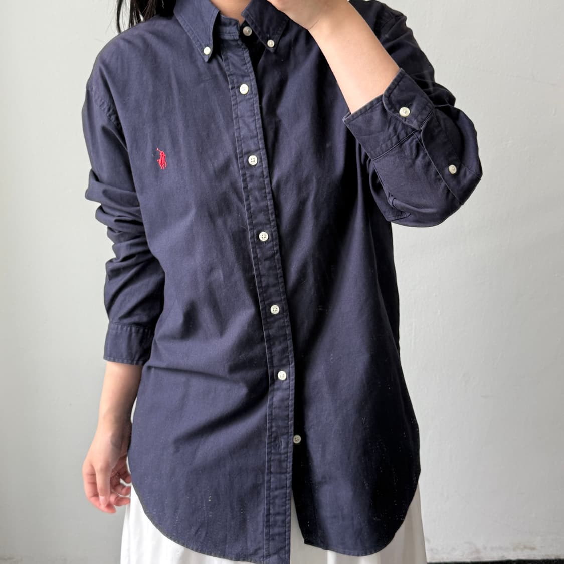 [L] 폴로 클래식핏 네이비 셔츠 상품이미지1