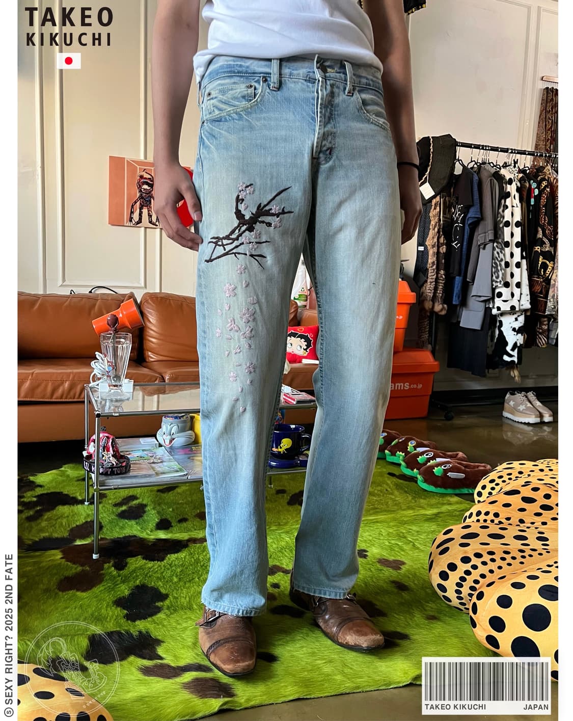 90-00s TAKEO KIKUCHI Embroidery Denim 상품이미지1