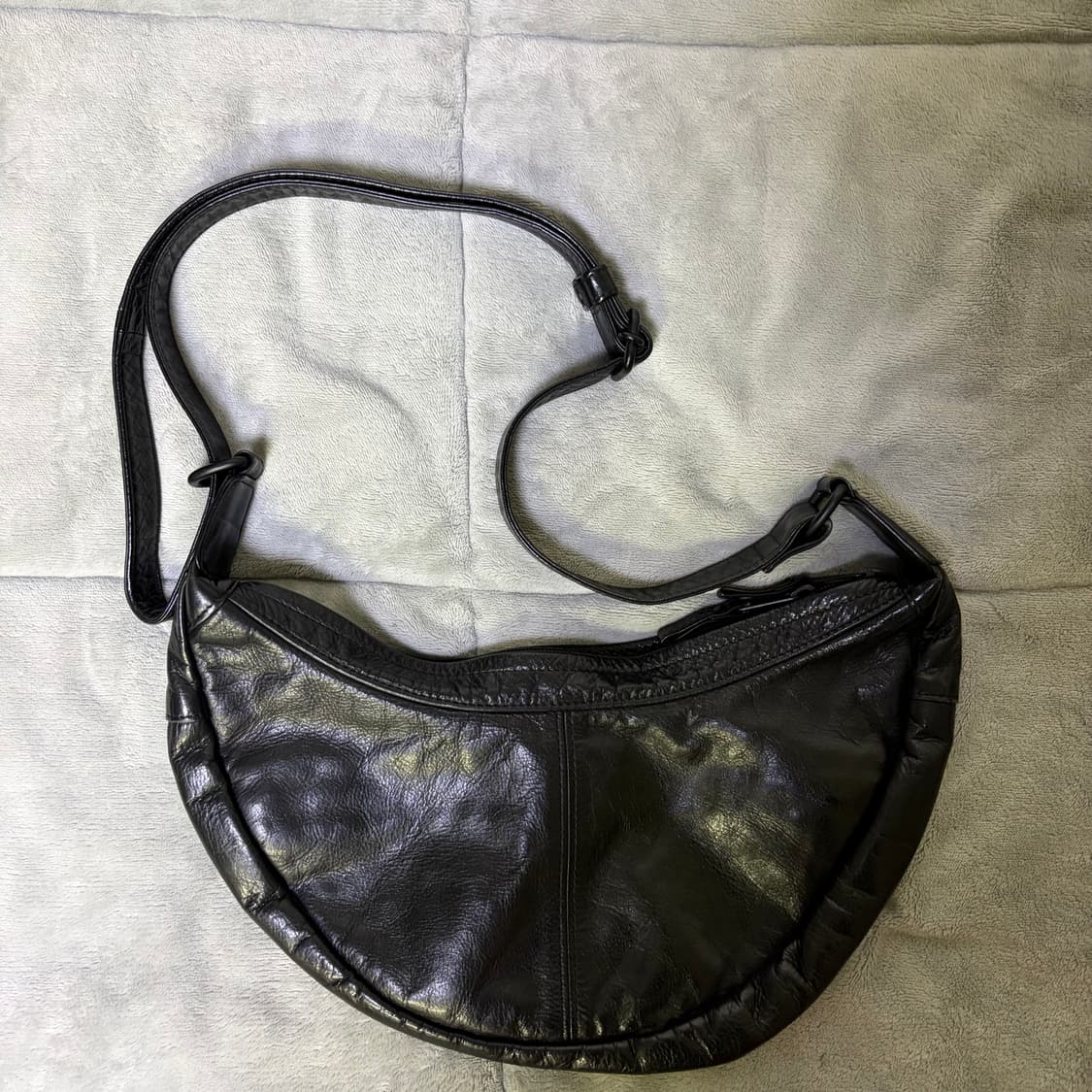 porter 요시다 포터 레더 반달 보스턴백 블랙 상품이미지2