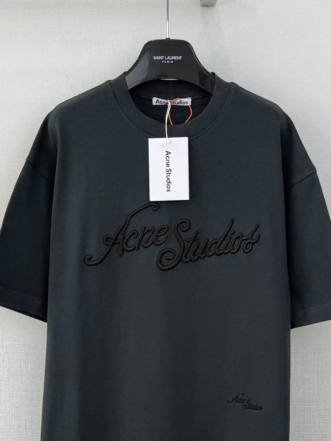 아크네 스튜디오 로고 티셔츠 페이드 블랙 L 상품이미지1