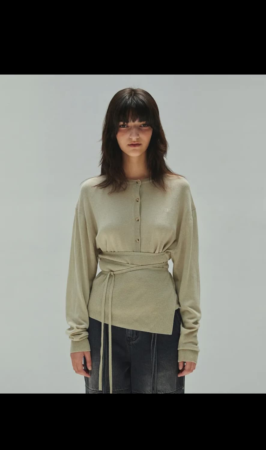 랩 버튼 가디건 상품이미지1