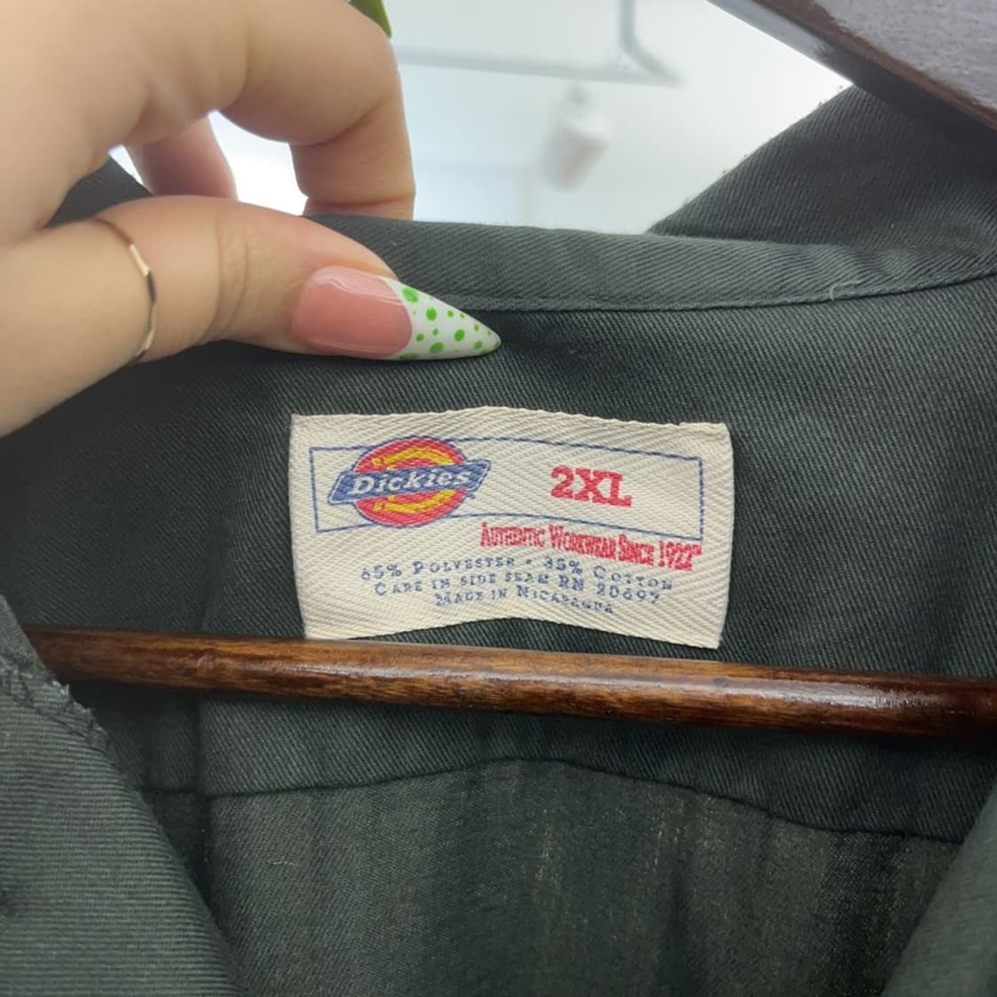 디키즈 90's 레트로 빈티지 빅 다크그린 워크 셔츠 2XL C09040 상품이미지5