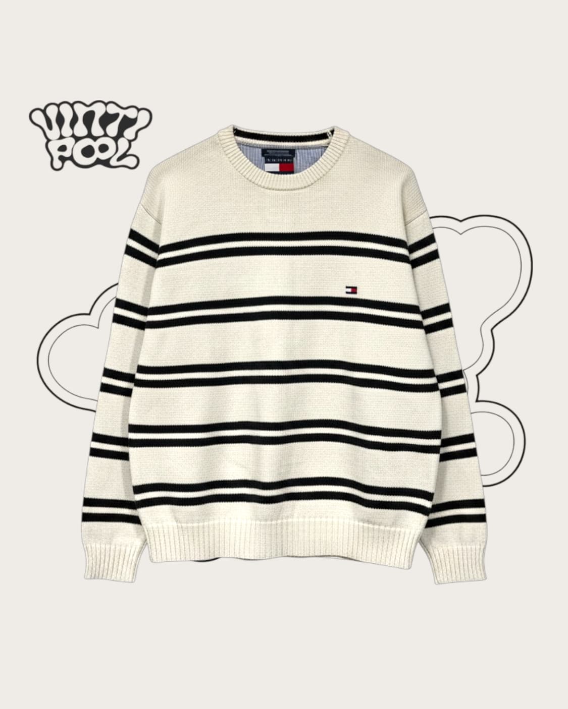 타미힐피거 90's 단가라니트 XL 화이트 상품이미지1