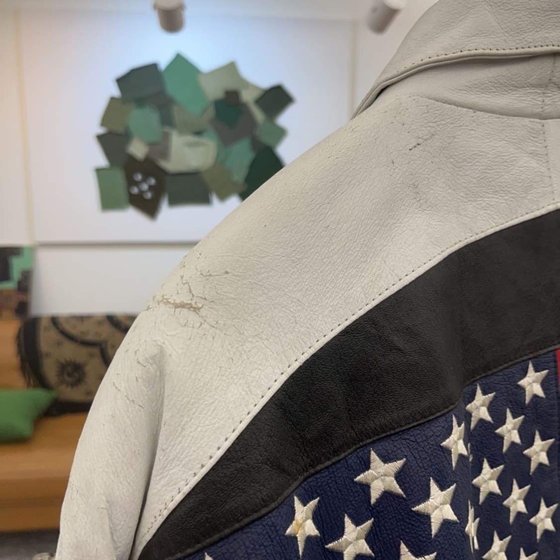 플래그2 빈티지 스트릿 힙합 성조기 가죽자켓 L C09511 상품이미지7