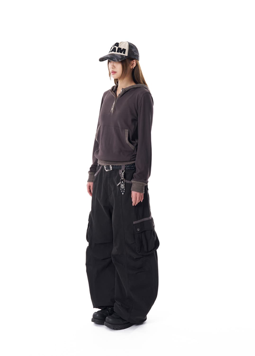 아캄 Knee Pin-tuck Contrast Cargo Pants 상품이미지2