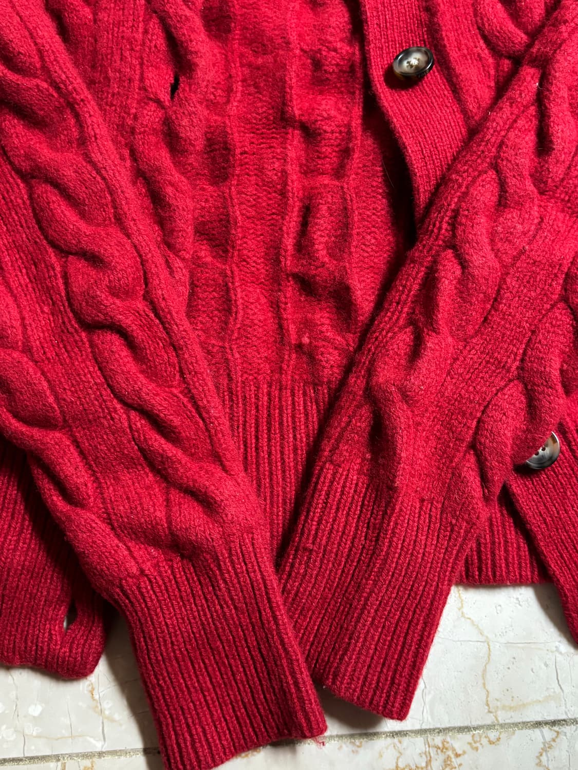 폴로 랄프로렌 울 캐시미어 가디건 레드 상품이미지3