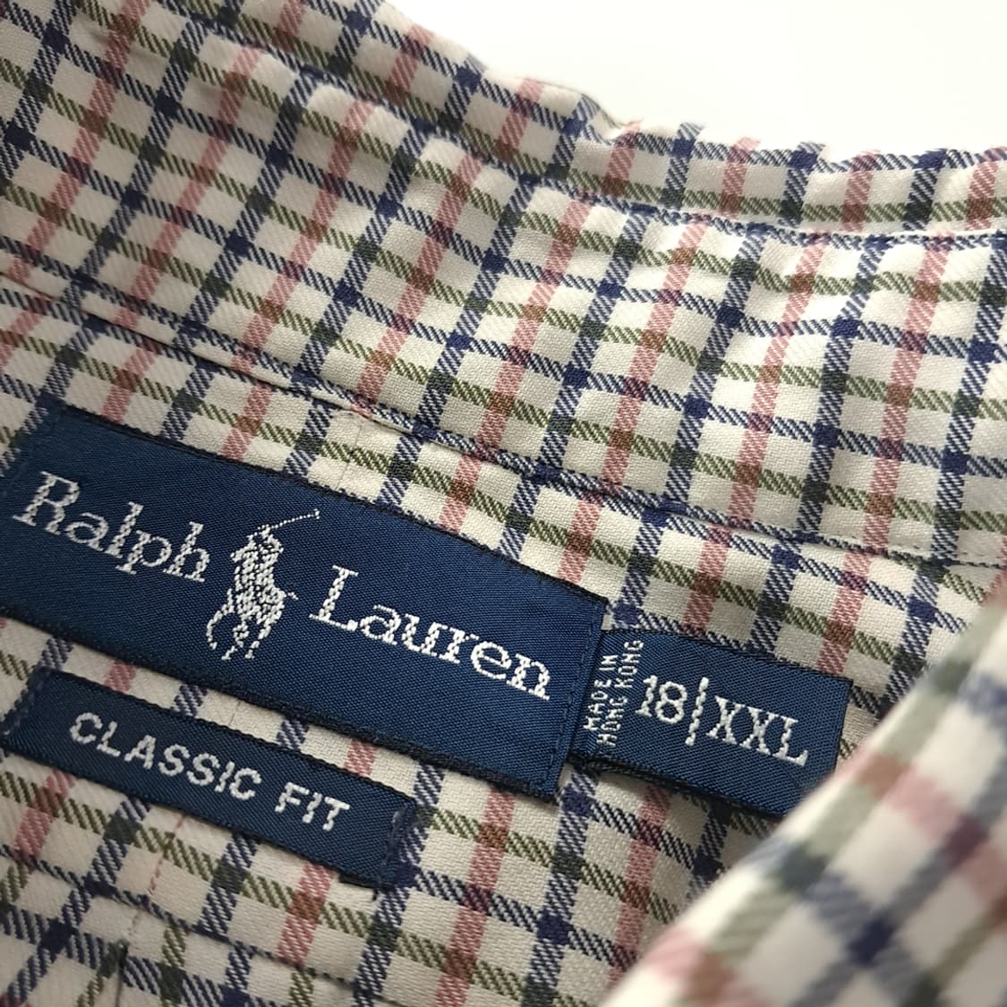 CK325 2XL 폴로 90s 홍콩판 마이크로 태터솔 체크 셔츠 남방 상품이미지3