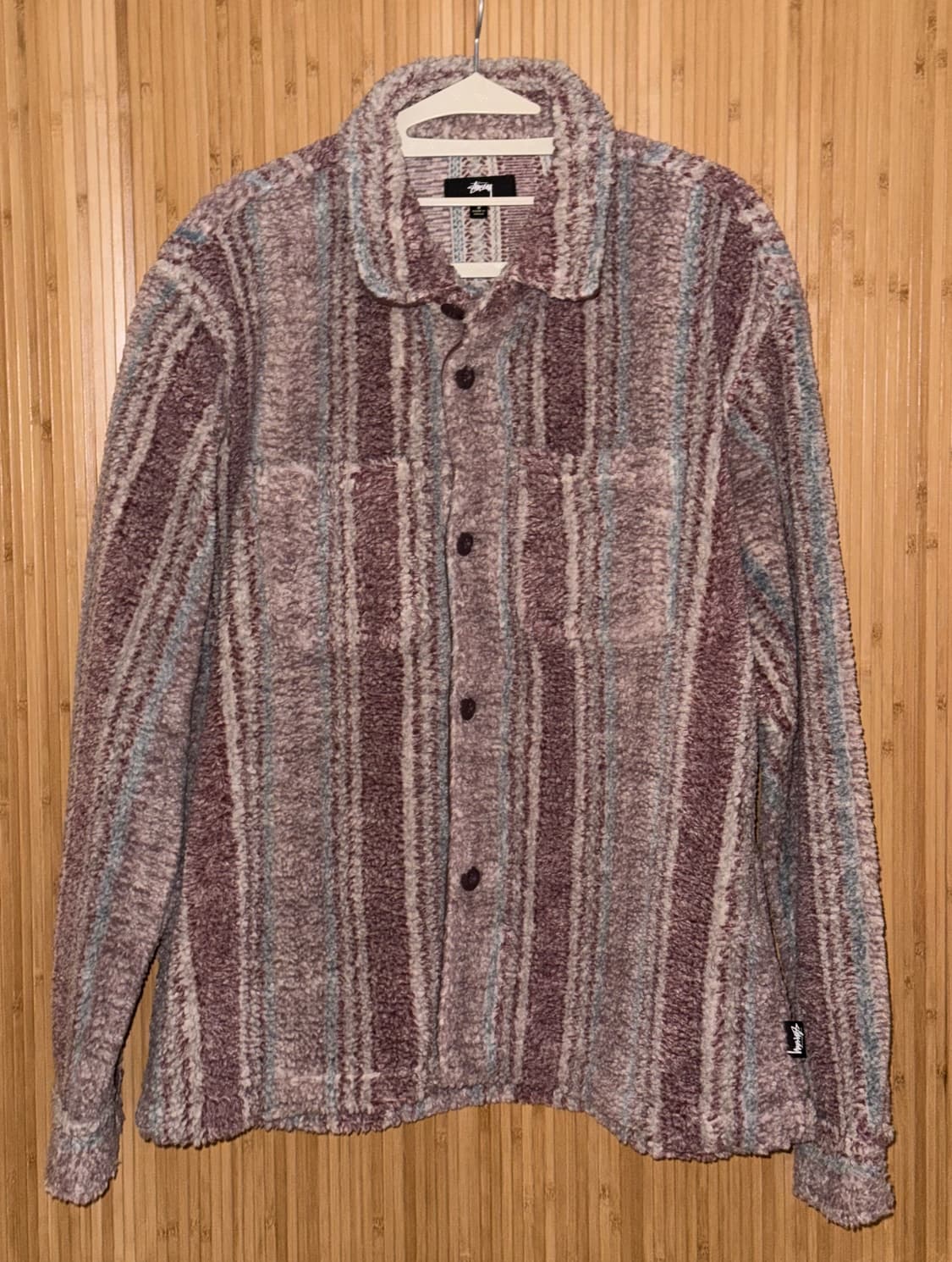 스투시 쉐르파 스트라이프 자카드 플리스 셔츠 S  상품이미지1