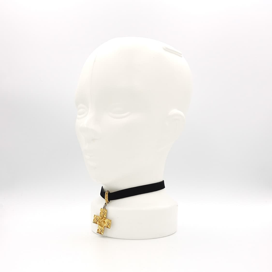 YSL 입생로랑 메탈 크로스 펜던트 초커 네클리스 상품이미지7