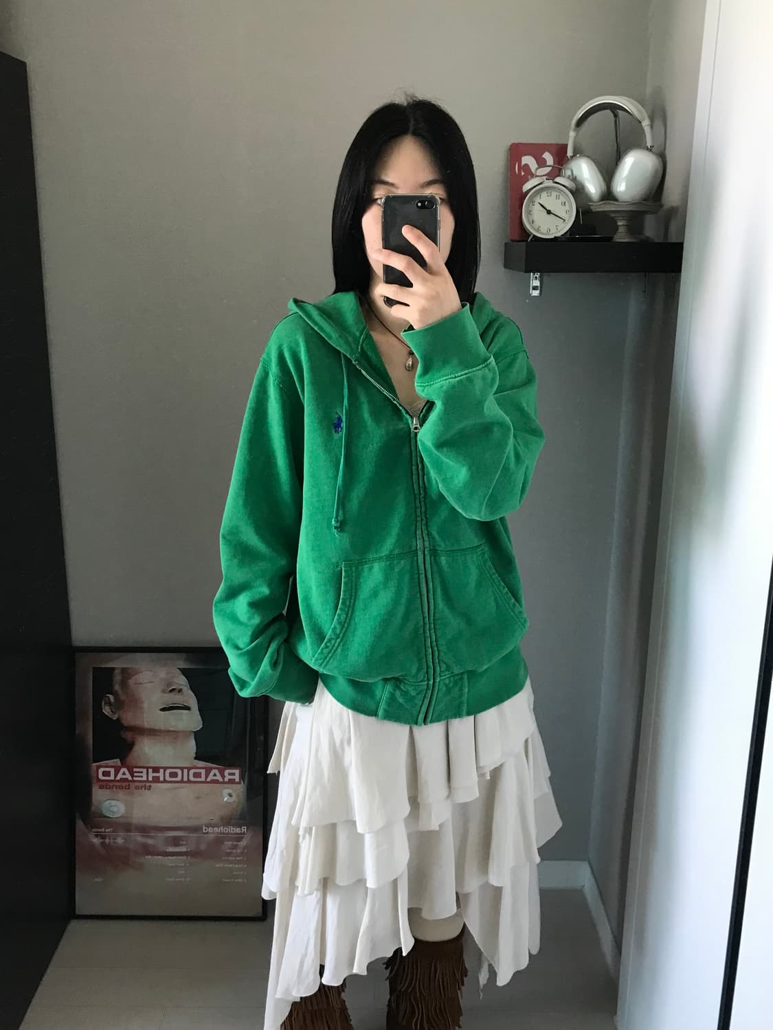 폴로 랄프로렌 포니로고 그린 후드집업  상품이미지4