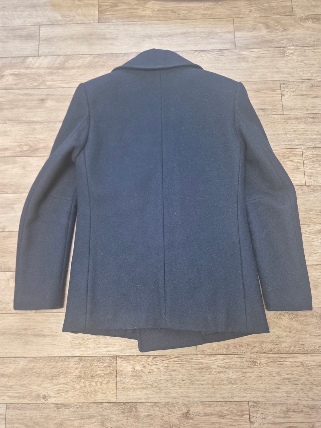 발망 디자인 모직 네이비 더블코트 상품이미지4