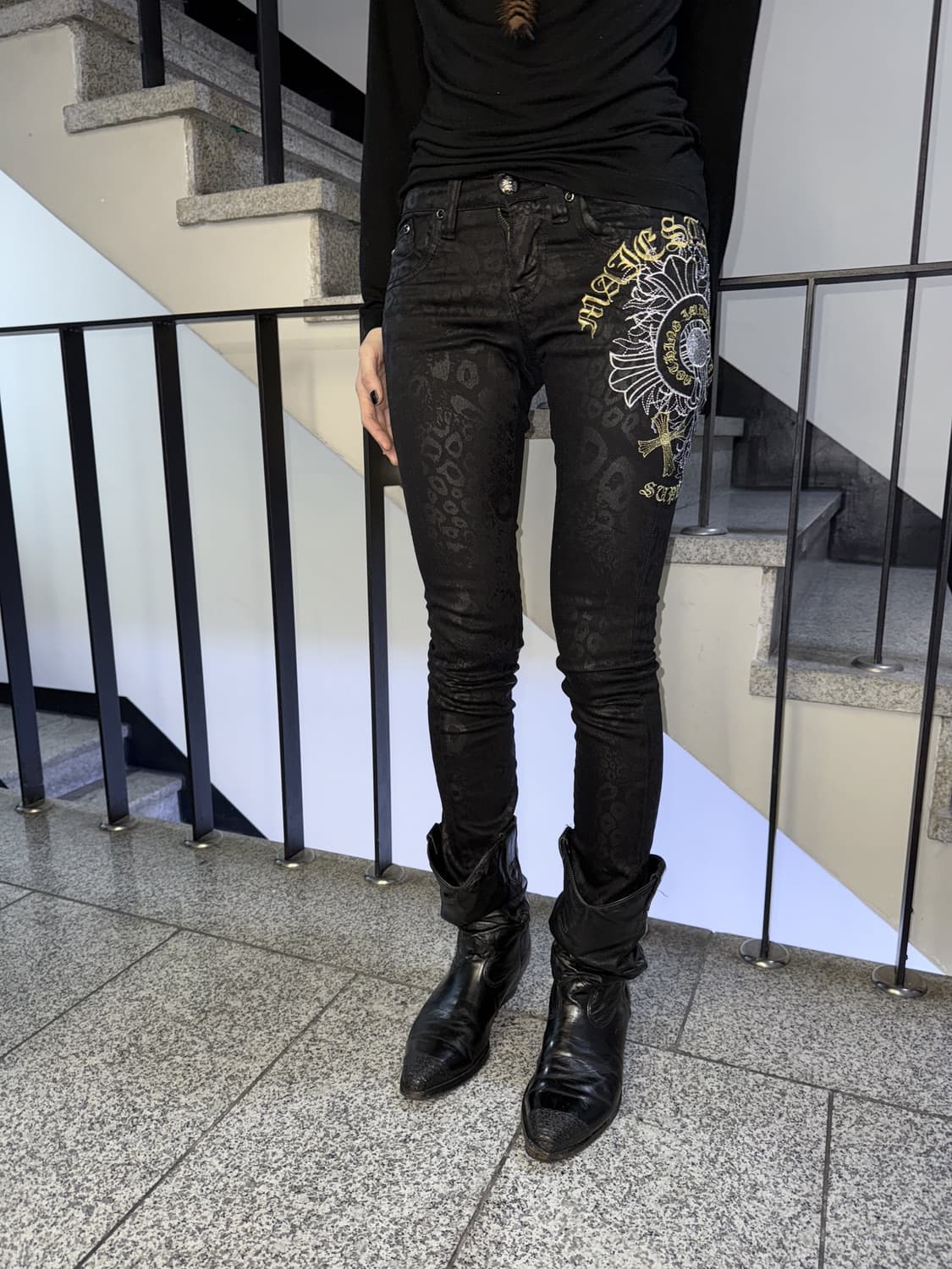gothic cross leopard pants 상품이미지1