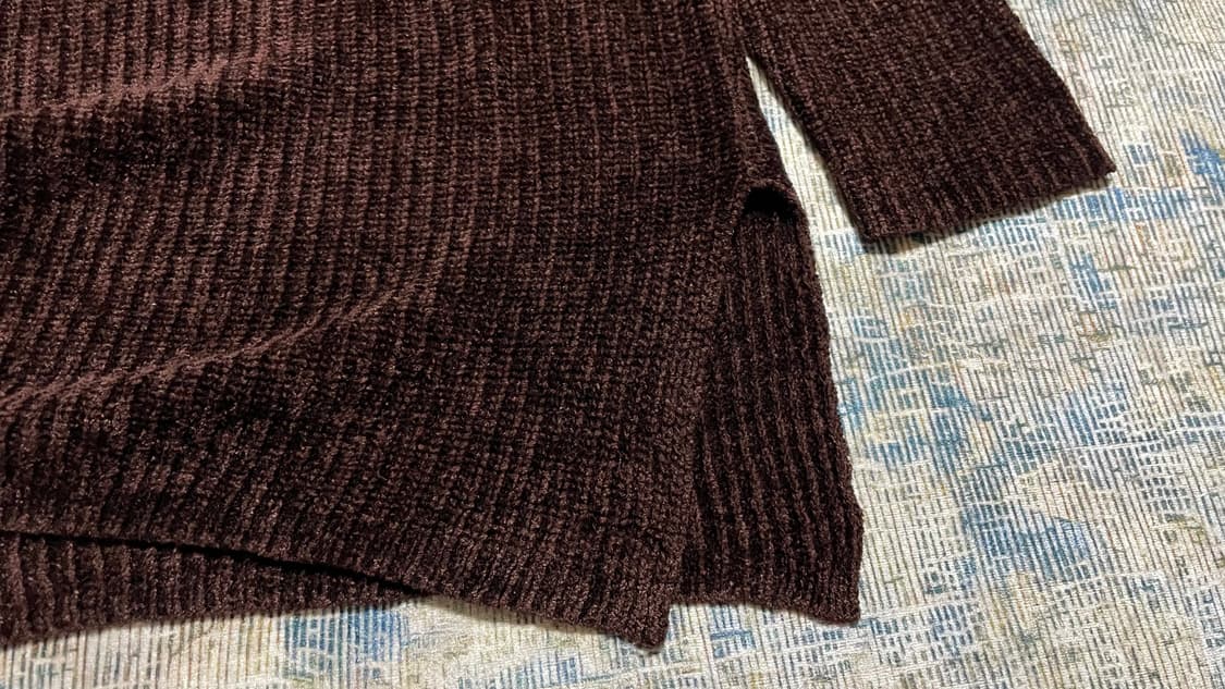 JPN 00s 일본 빈티지 y2k 모리걸 벨벳 셔닐 브이넥 니트 스웨터 상품이미지7