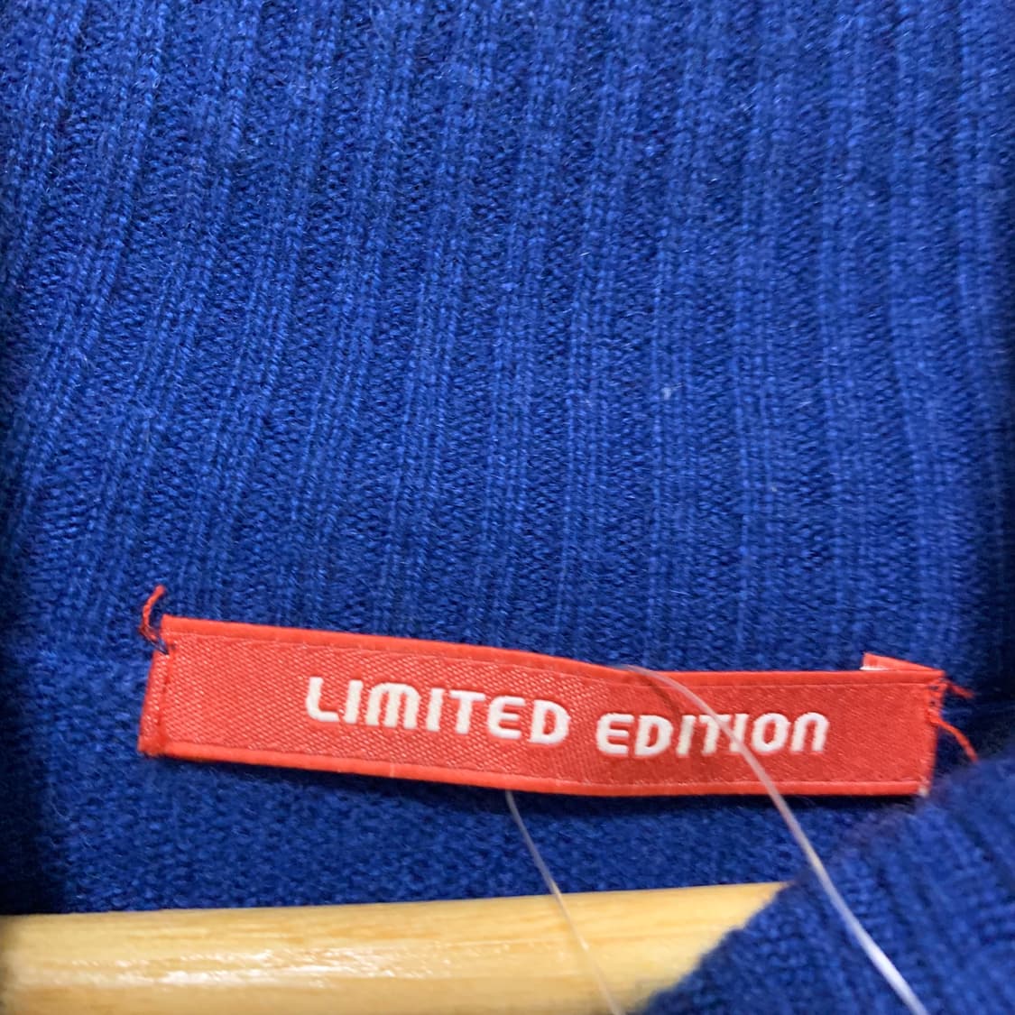 블루 목폴라 니트 빈티지 캐시미어 100 여성 스웨터 상품이미지4