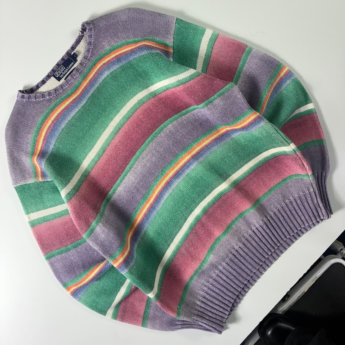 Polo 폴로 랄프로렌 90's 스트라이프 나염 니트 상품이미지2