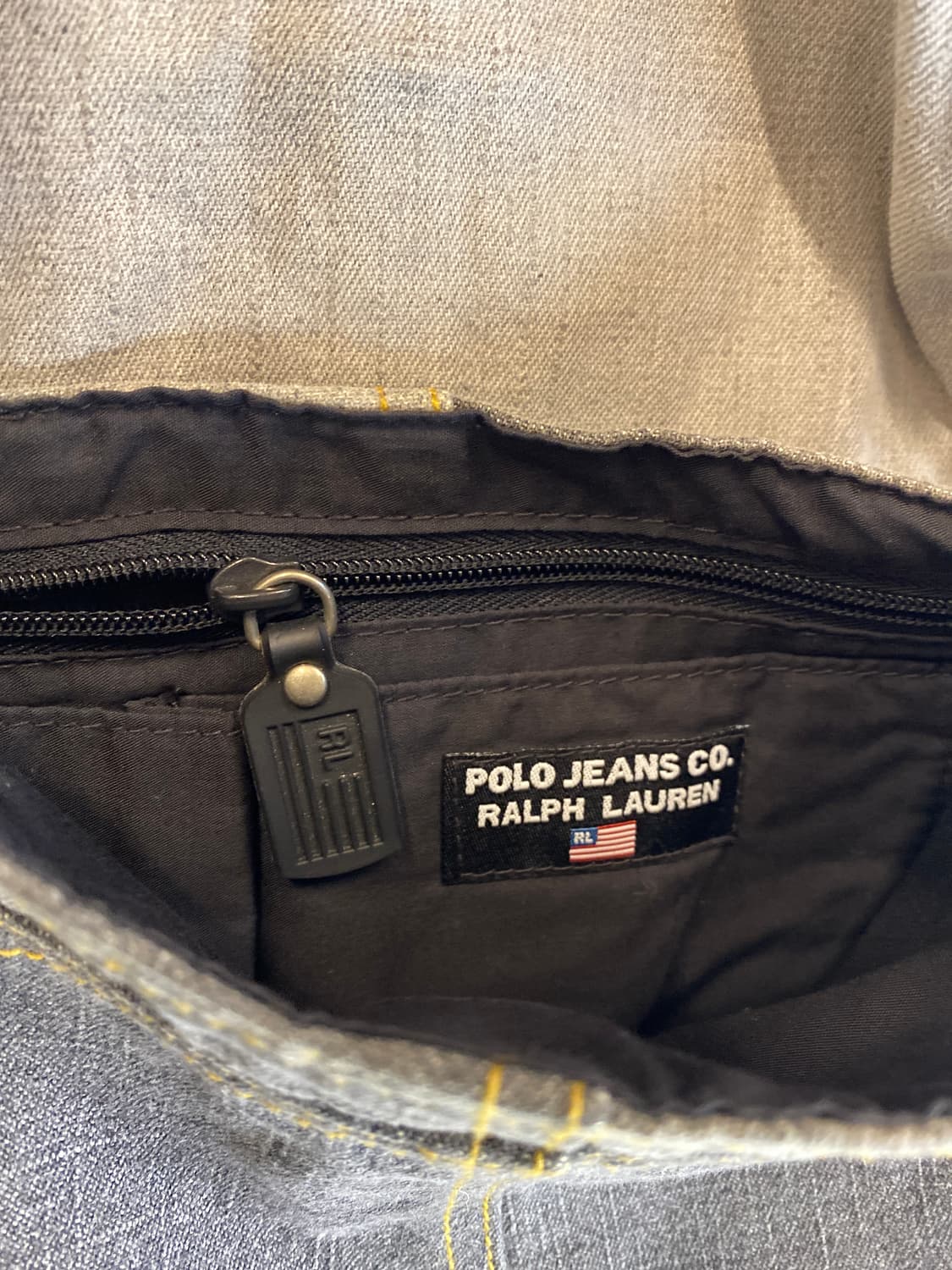 폴로 크로스 토트 패치 데님 메신저백 👜 상품이미지4