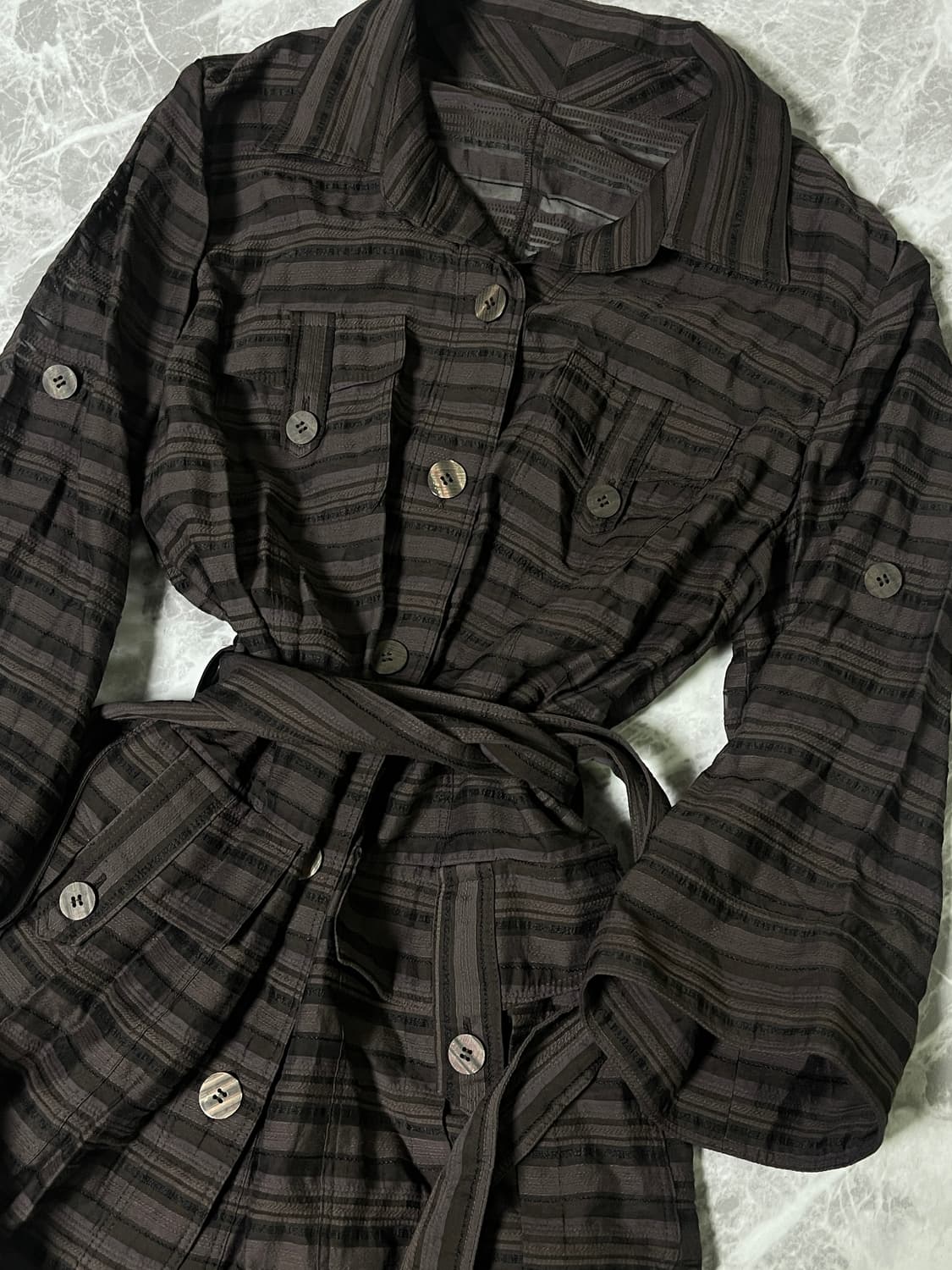 stripe belt long shirts 상품이미지2